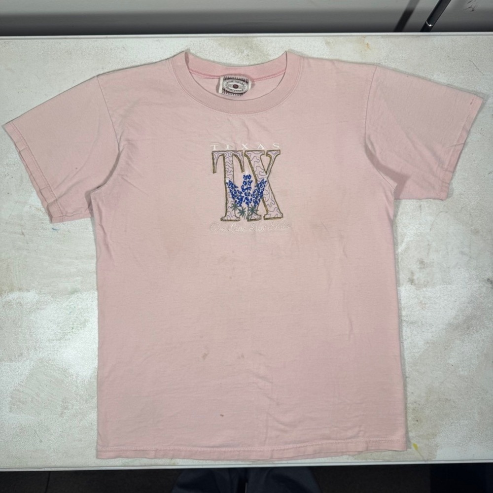 Vintage Time Square Sportswear Texas TX Bluebonnet Pink T-Shirt Made in USA Med
